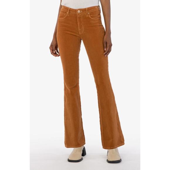NEW KUT FROM THE KLOTH ana corduroy high rise fab ab flare jeans in butterscotch - Picture 1 of 2